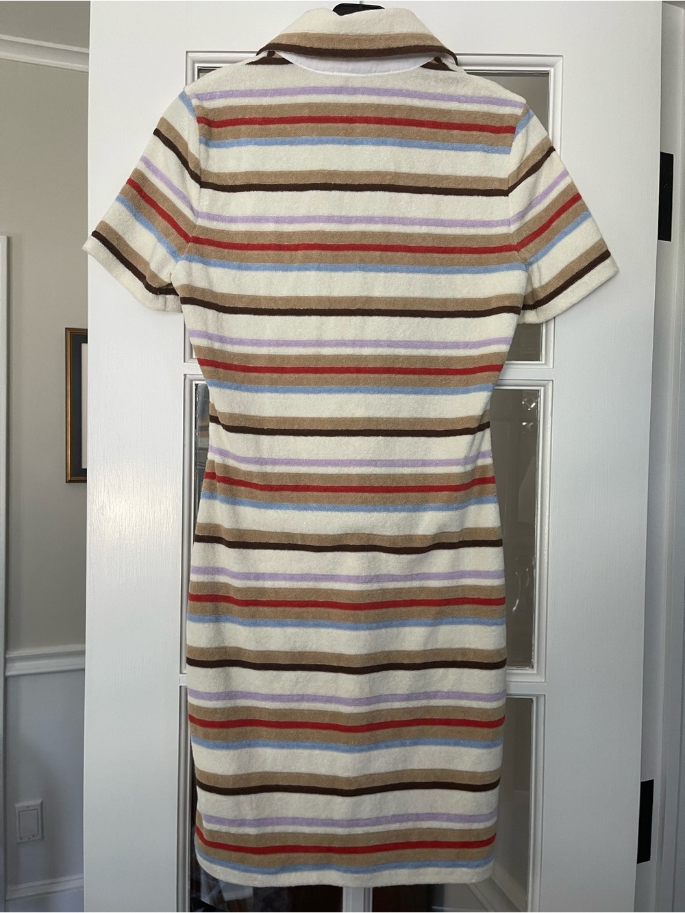 Veronica Beard Cream Multi-Stripe Polo Mini Dress - Picture 4 of 11